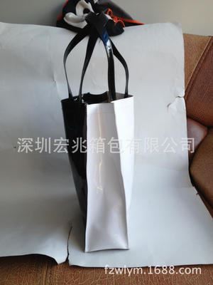 购物袋 深圳 厂家直销PU拼色大容量手提休闲购物袋原始图片3