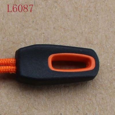 拉尾系列 厂家供应橘黑双色拉尾 小型彩色拉尾 橘红绳索 L6087款服装拉尾