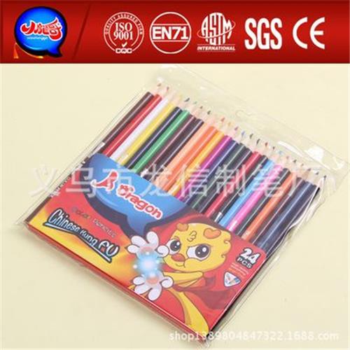 小龙哥现货批发 小龙哥7寸24色彩色铅笔  绘图铅笔 学生用品百货批发