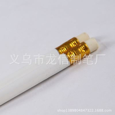 HB/2B铅笔 义乌厂家生产7寸白杆铅笔 带橡皮hb铅笔 学生用品百货
