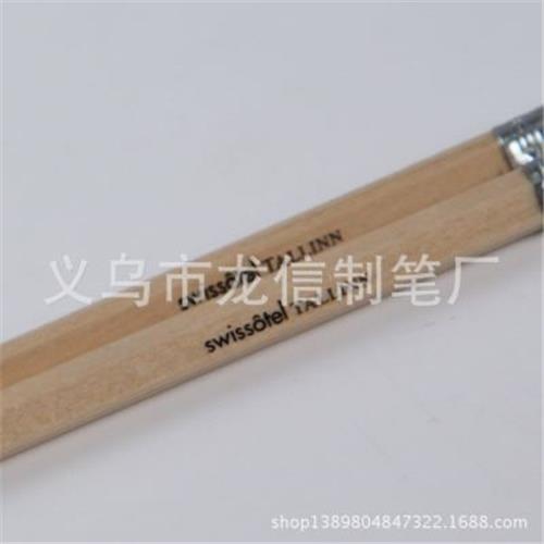 HB/2B铅笔 义乌厂家生产原木色铅笔 定做logo带橡皮铅笔 学生用品百货
