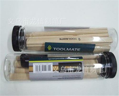 木工笔 7寸八角木工铅笔 8支装木工笔PVC筒套装  可定制LOGO和颜色