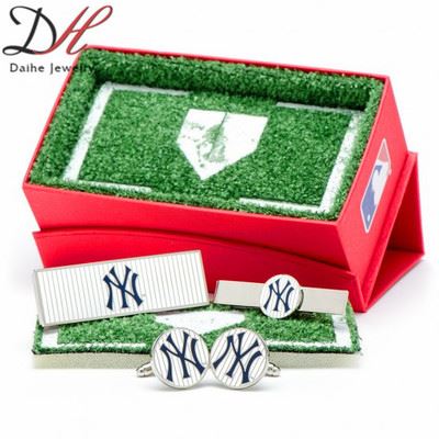 运动系 【黛鹤】MLB纽约洋基队男士袖扣领带夹钱夹套装运动体育球迷产品